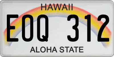HI license plate EOQ312