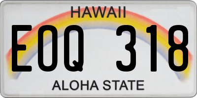HI license plate EOQ318