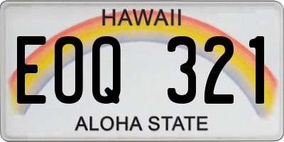 HI license plate EOQ321