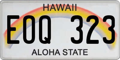 HI license plate EOQ323