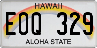 HI license plate EOQ329