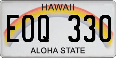 HI license plate EOQ330