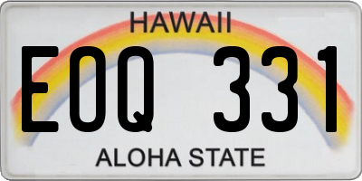 HI license plate EOQ331