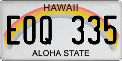 HI license plate EOQ335