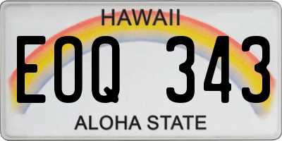 HI license plate EOQ343