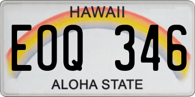 HI license plate EOQ346