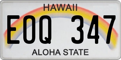 HI license plate EOQ347