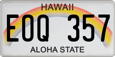 HI license plate EOQ357