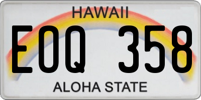 HI license plate EOQ358
