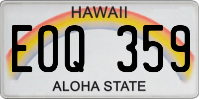 HI license plate EOQ359
