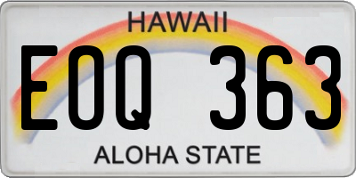 HI license plate EOQ363