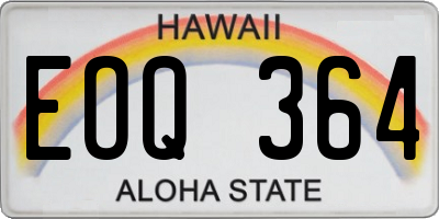 HI license plate EOQ364