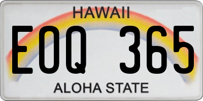 HI license plate EOQ365