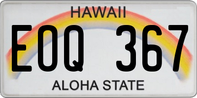 HI license plate EOQ367