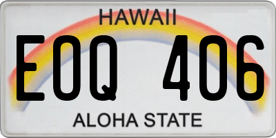 HI license plate EOQ406