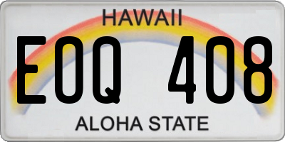 HI license plate EOQ408