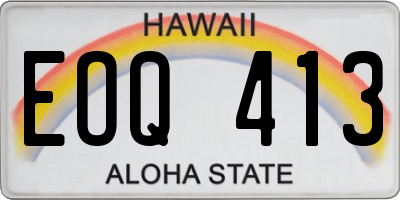 HI license plate EOQ413