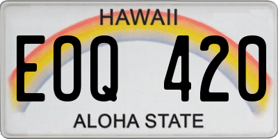 HI license plate EOQ420