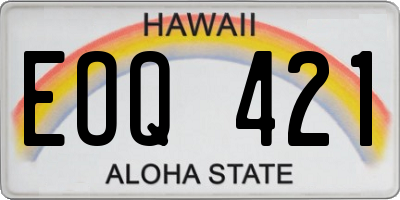 HI license plate EOQ421
