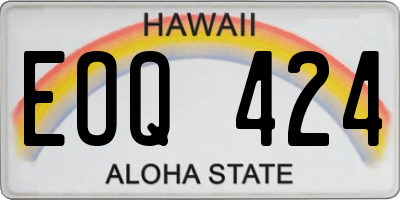 HI license plate EOQ424