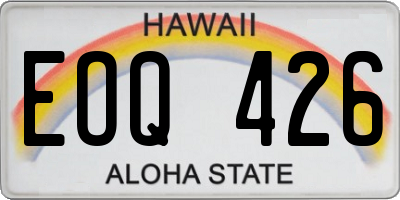 HI license plate EOQ426