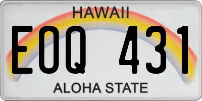 HI license plate EOQ431