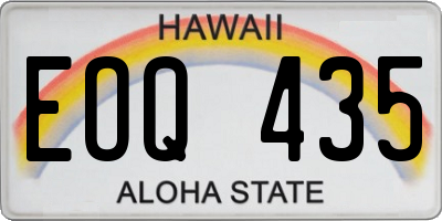 HI license plate EOQ435