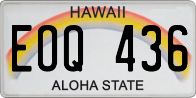 HI license plate EOQ436