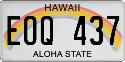 HI license plate EOQ437