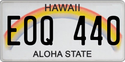 HI license plate EOQ440