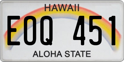 HI license plate EOQ451