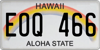 HI license plate EOQ466