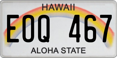 HI license plate EOQ467