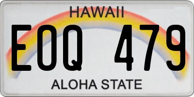 HI license plate EOQ479