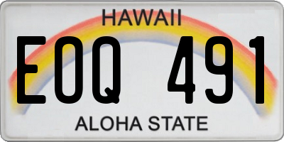 HI license plate EOQ491
