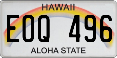 HI license plate EOQ496