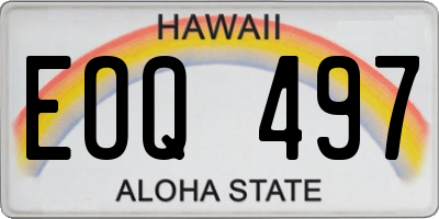 HI license plate EOQ497