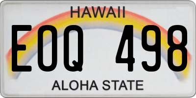HI license plate EOQ498