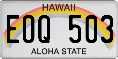 HI license plate EOQ503