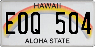 HI license plate EOQ504