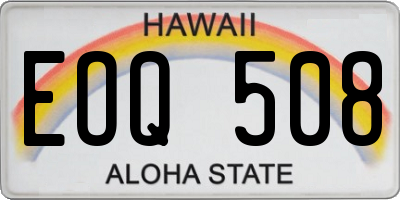 HI license plate EOQ508