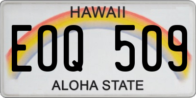 HI license plate EOQ509