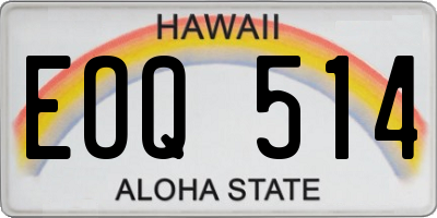 HI license plate EOQ514