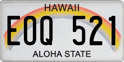 HI license plate EOQ521