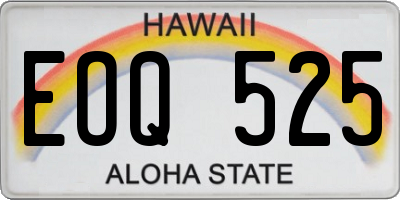 HI license plate EOQ525