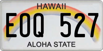 HI license plate EOQ527
