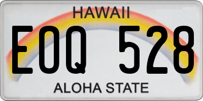 HI license plate EOQ528