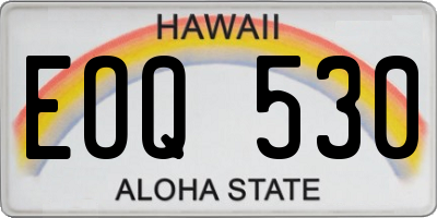 HI license plate EOQ530