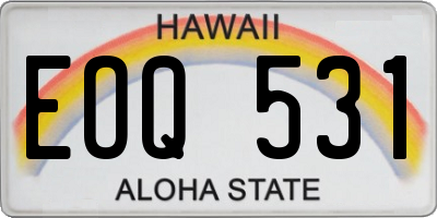 HI license plate EOQ531