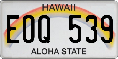 HI license plate EOQ539